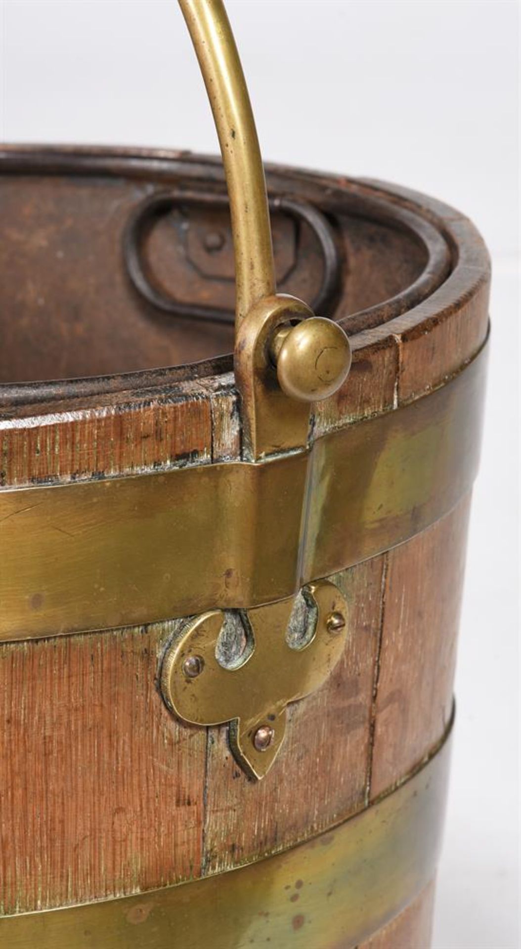 A PAIR OF OAK AND BRASS BOUND BUCKETS, FIRST HALF 19TH CENTURY - Image 2 of 3