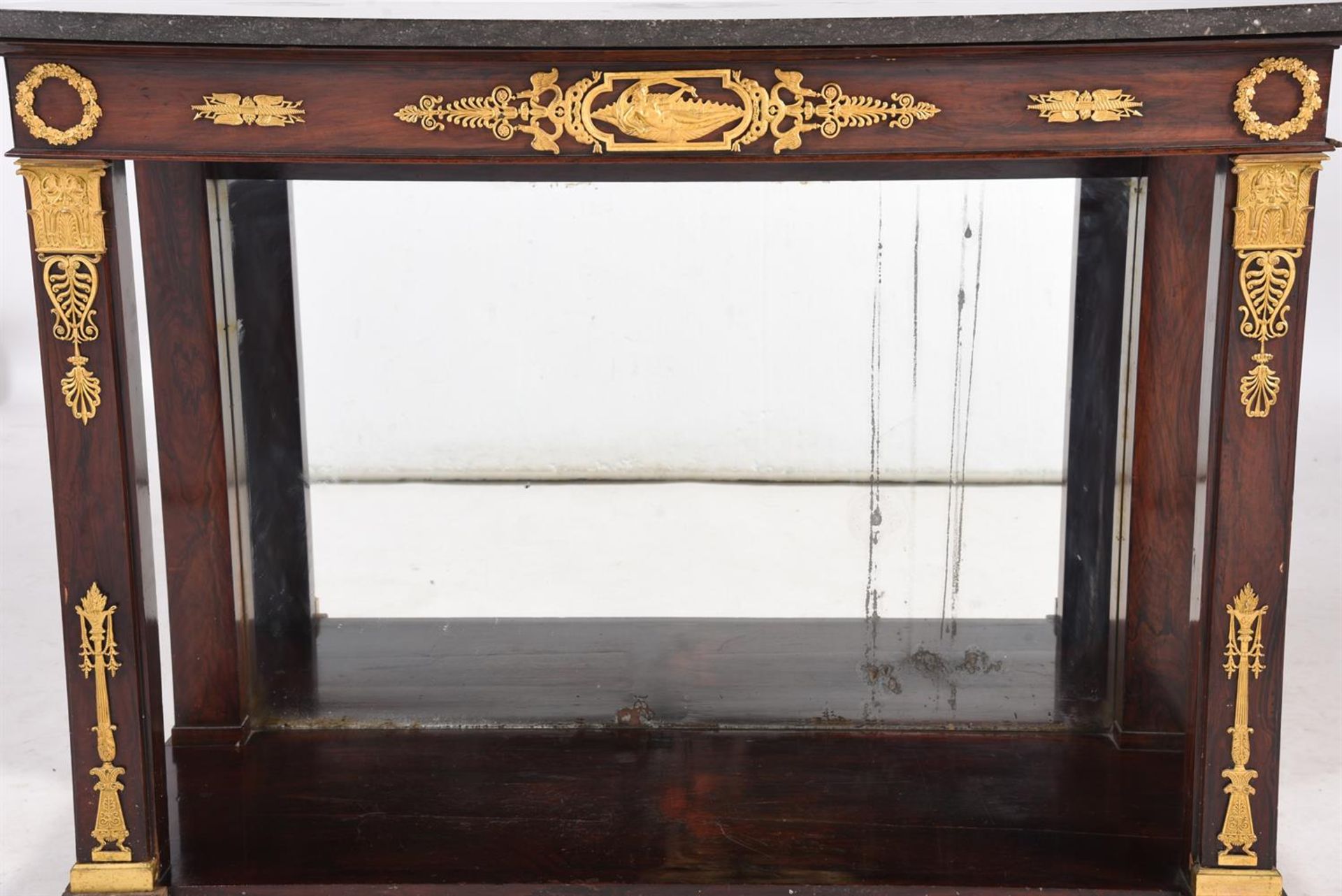 A MAHOGANY AND ORMOLU MOUNTED CONSOLE TABLEIN EMPIRE STYLE - Image 5 of 5