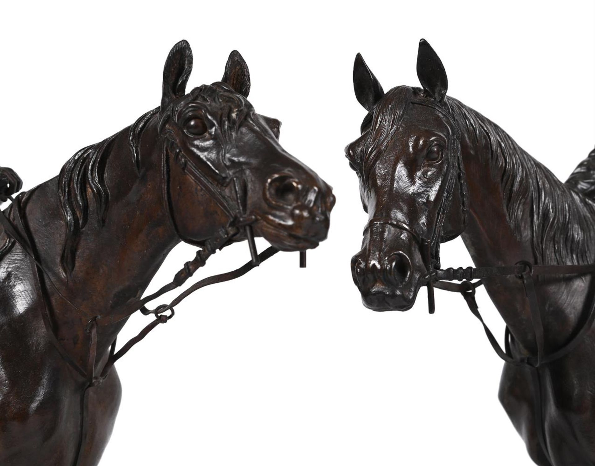 AFTER JULES MOIGNIEZ (1835-1894), A PAIR OF BRONZE EQUESTRIAN GROUPS, FRENCH, LATE 19TH CENTURY - Bild 4 aus 7