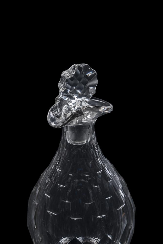 A PAIR OF CUT GLASS POURING DECANTERS AND STOPPERS, LATE 18TH CENTURY - Image 2 of 4