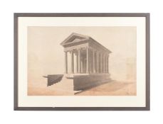 EUGENE SALLE (LATE 19TH CENTURY, FRENCH), STUDY OF THE ROMAN TEMPLE 'MAISON CARREE', VIENNE