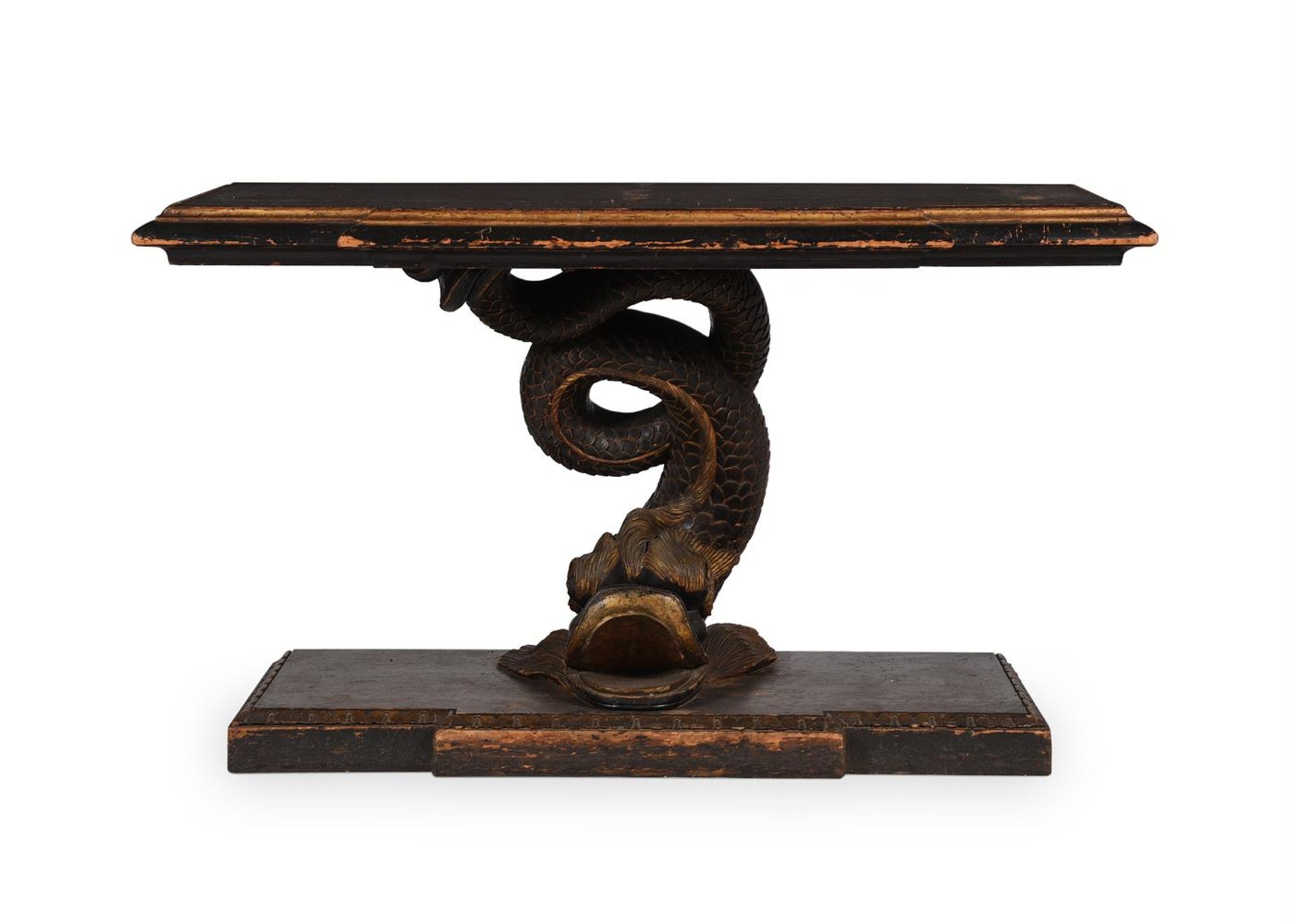 A PAIR OF EBONISED AND PARCEL GILT BREAKFRONT CONSOLE TABLES, IN THE MANNER OF MARSH & TATHAM - Bild 8 aus 10