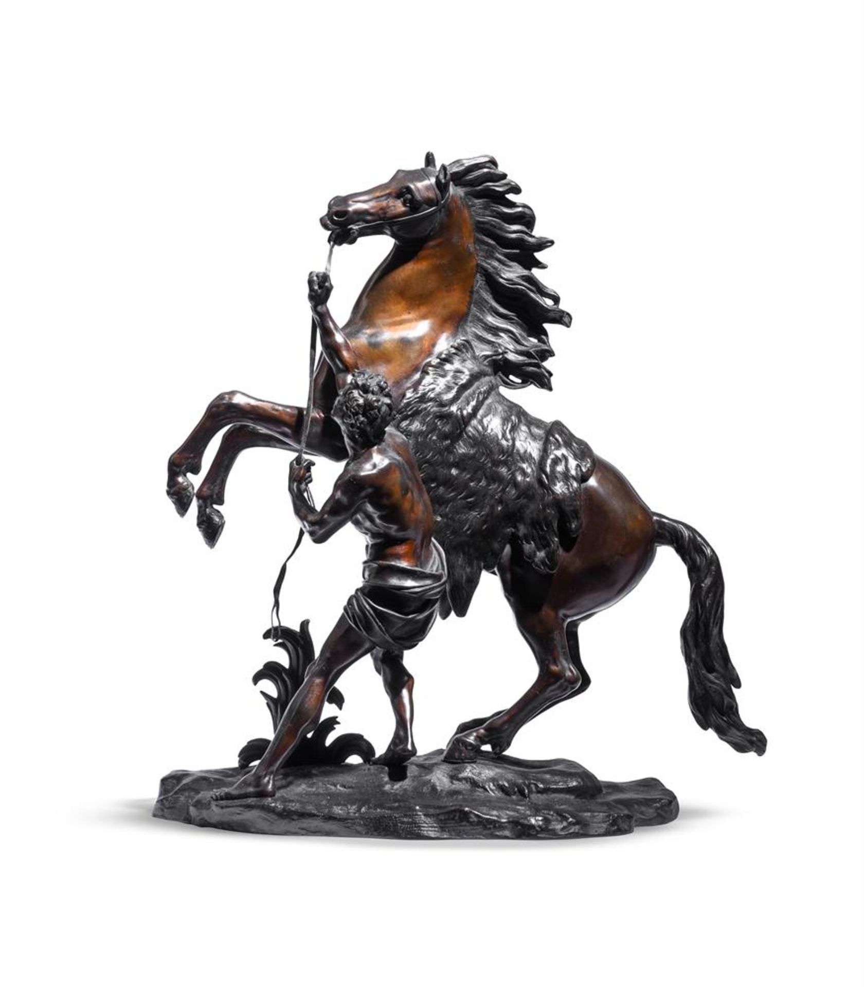 AFTER COUSTOU, A LARGE PAIR OF BRONZE MARLY HORSES FRENCH, 19TH CENTURY - Image 3 of 7