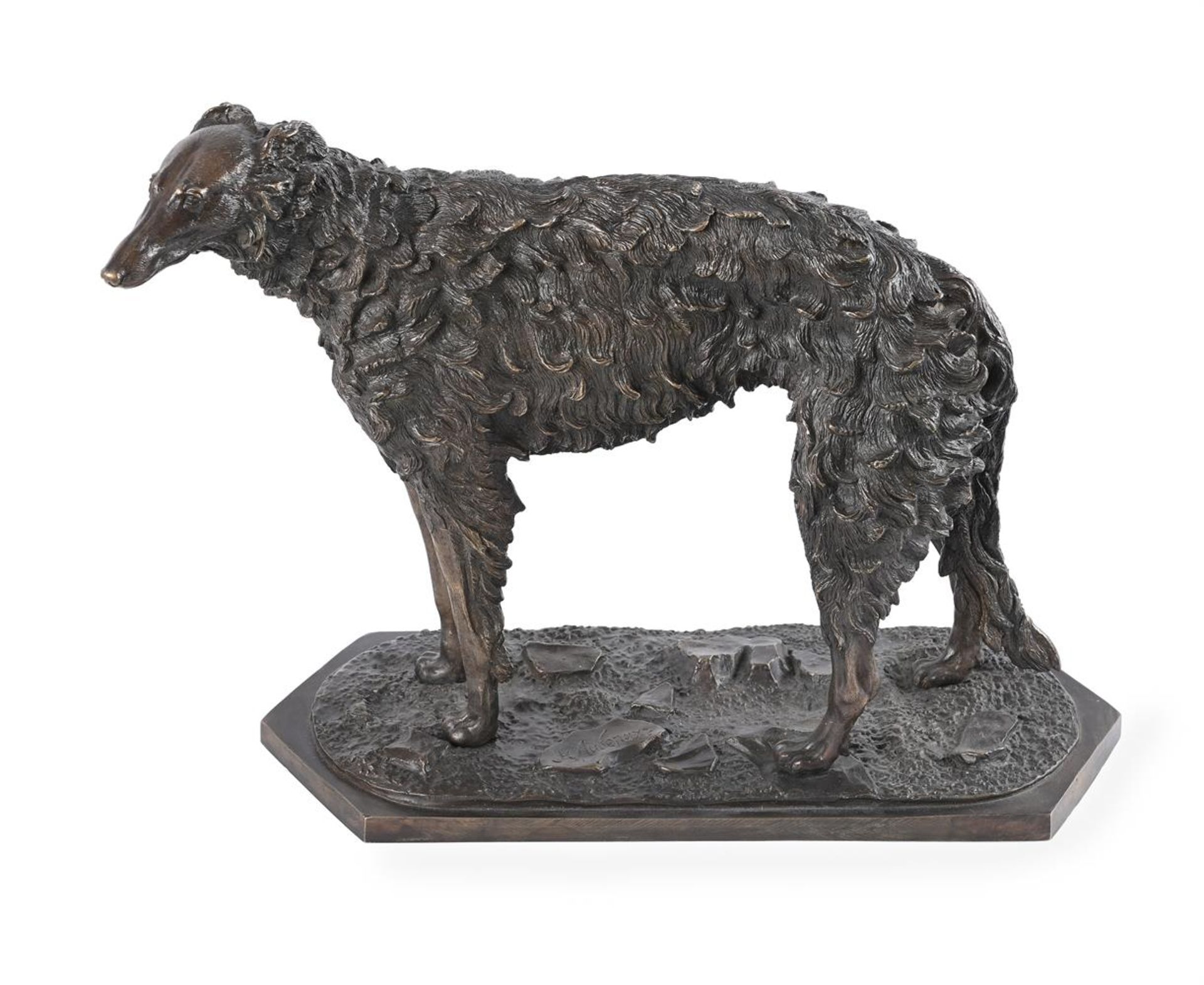 AFTER NIKOLAI LIEBERICH (RUSSIAN, 1828-1883), A BRONZE FIGURE OF A BORZOI DOG - Bild 2 aus 3