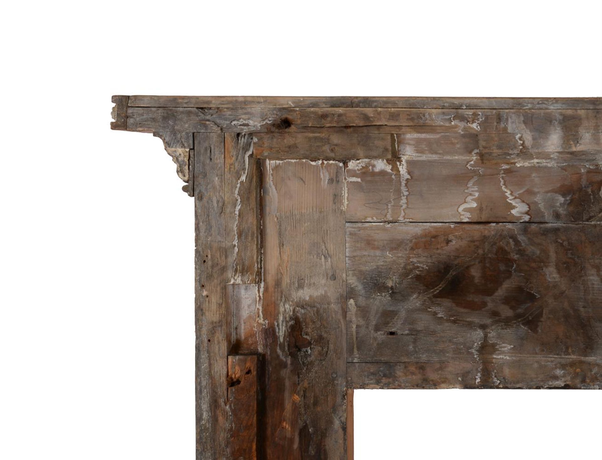 A PINE AND GESSO FIRE SURROUND, 19TH CENTURY - Image 5 of 5