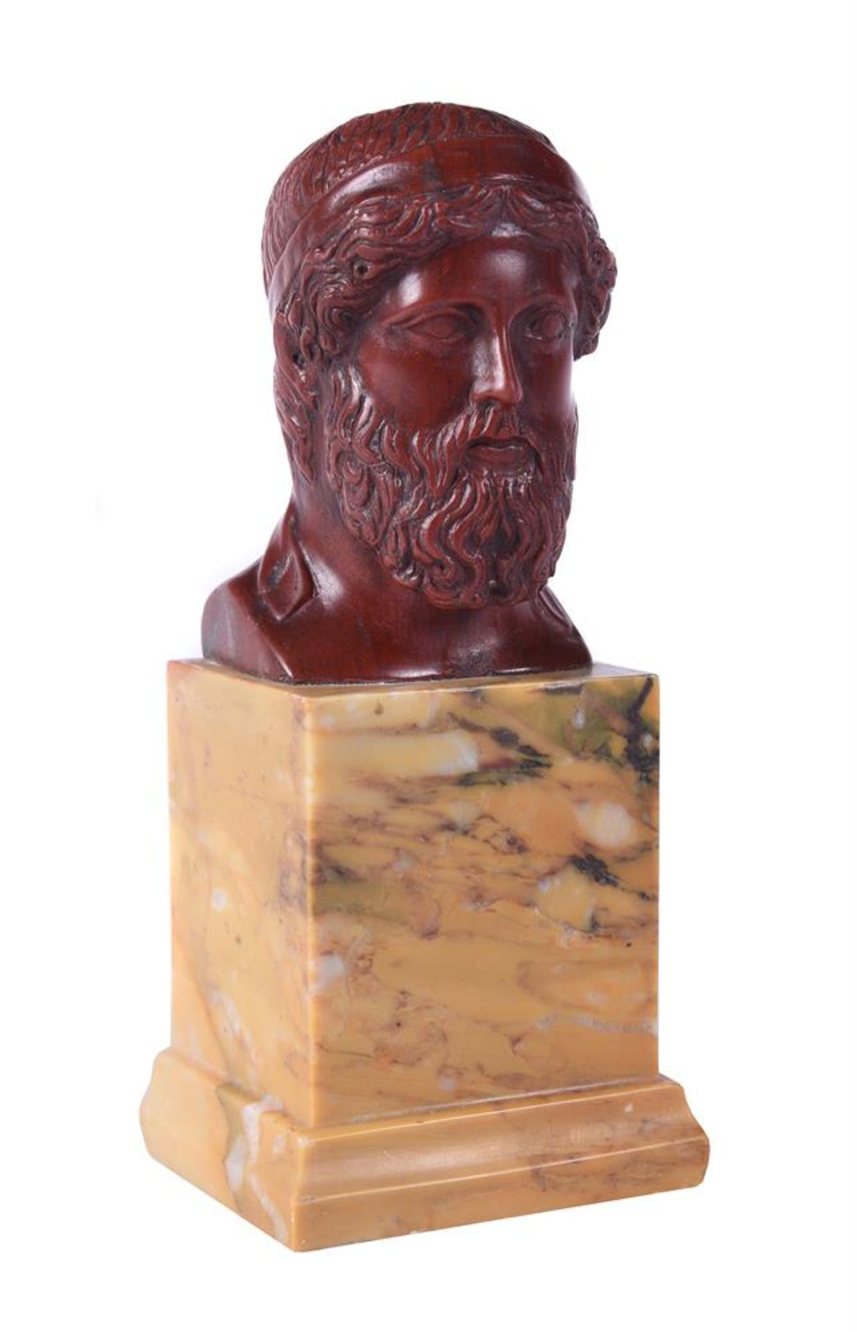 AFTER THE ANTIQUE, A 'GRAND TOUR' STYLE ROSSO ANTICO BUST OF PLATO, PROBABLY 20TH CENTURY - Image 2 of 4
