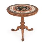 Y A WILLIAM IV MAHOGANY AND SPECIMEN MARBLE TOP CENTRE TABLE, ATTRIBUTED TO GILLOWS, CIRCA 1835