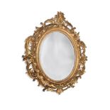 A GILTWOOD AND GESSO MIRROR, POSSIBLY FRENCH, 19TH CENTURY