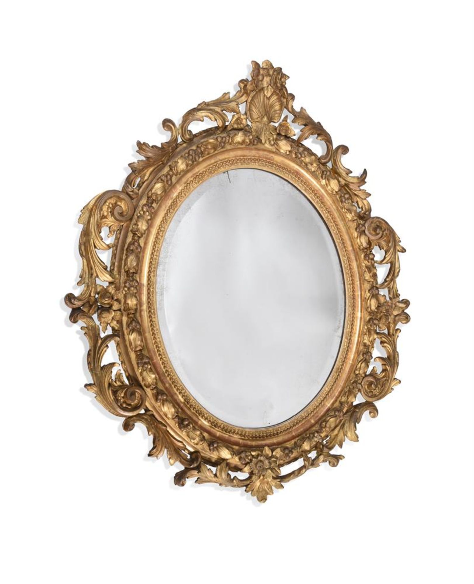 A GILTWOOD AND GESSO MIRROR, POSSIBLY FRENCH, 19TH CENTURY