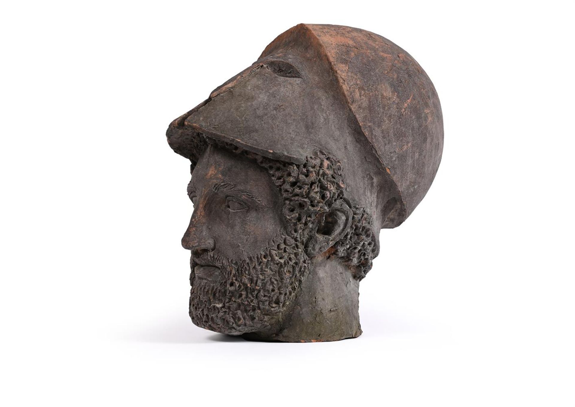 AFTER THE ANTIQUE, A TERRACOTTA HEAD OF PERICLES, 20TH CENTURY - Image 3 of 3