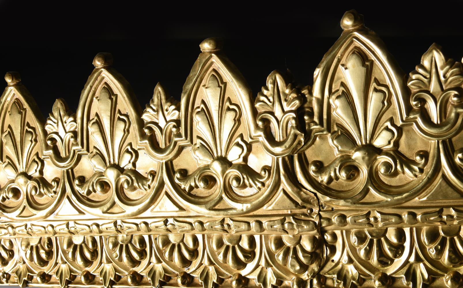 A VICTORIAN GILT BRASS FOUR POST BED, CIRCA 1873 - Image 9 of 10