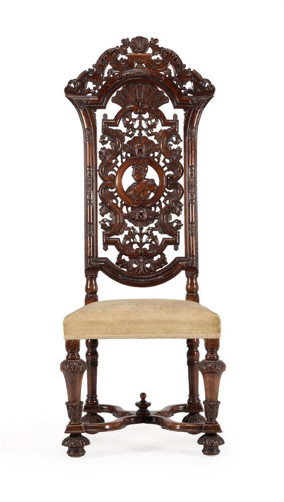 A SET OF TWELVE WALNUT CHAIRS, IN 17TH CENTURY STYLE, LATE 19TH/EARLY 20TH CENTURY - Image 6 of 6