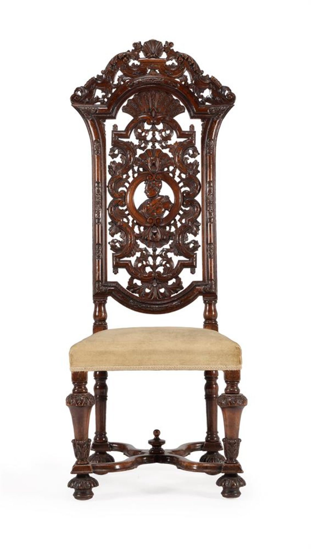 A SET OF TWELVE WALNUT CHAIRS, IN 17TH CENTURY STYLE, LATE 19TH/EARLY 20TH CENTURY - Bild 6 aus 6