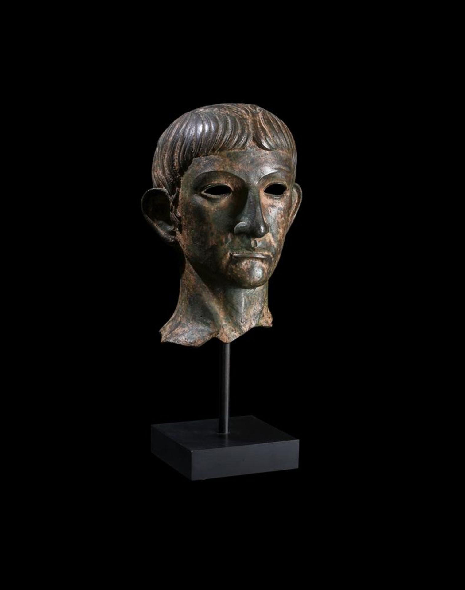 AFTER THE ANTIQUE, A BRONZE BUST OF THE EMPEROR CLAUDIUS, PROBABLY 20TH CENTURY