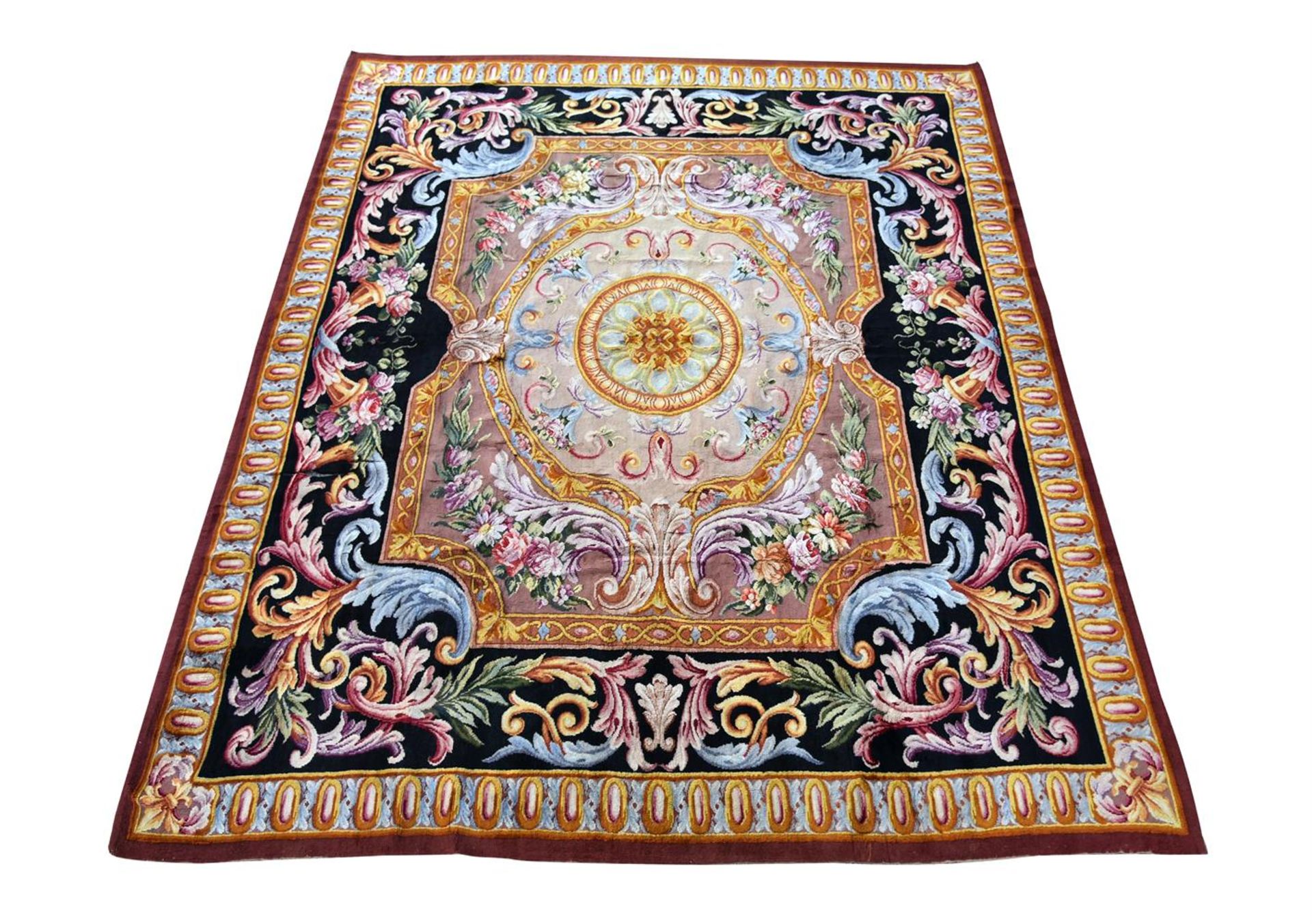 A FRENCH AUBUSSON CARPET, approximately 417 x 359cm