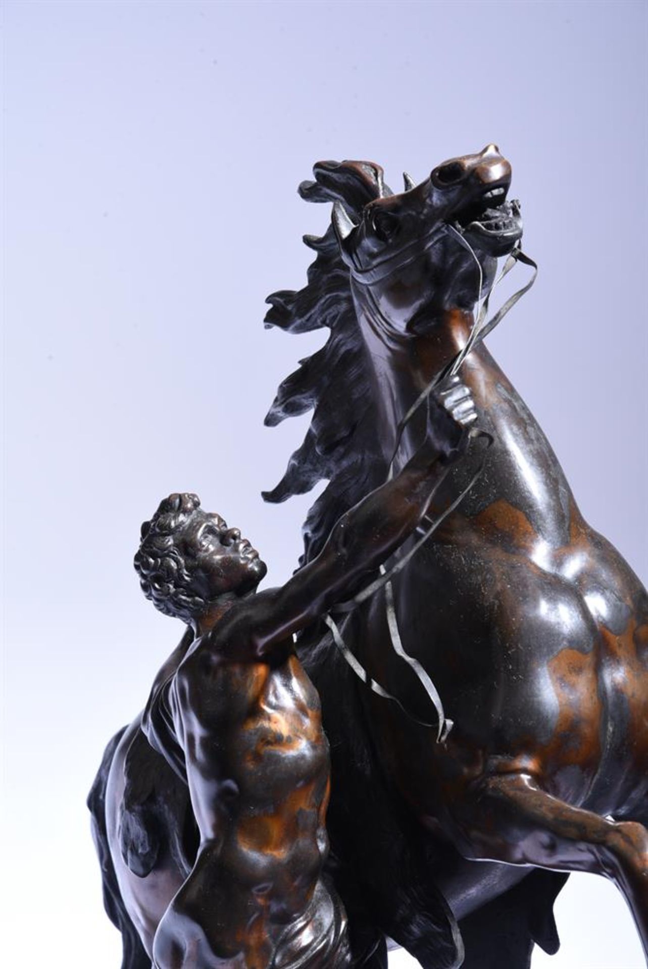 AFTER COUSTOU, A LARGE PAIR OF BRONZE MARLY HORSES FRENCH, 19TH CENTURY - Image 4 of 7