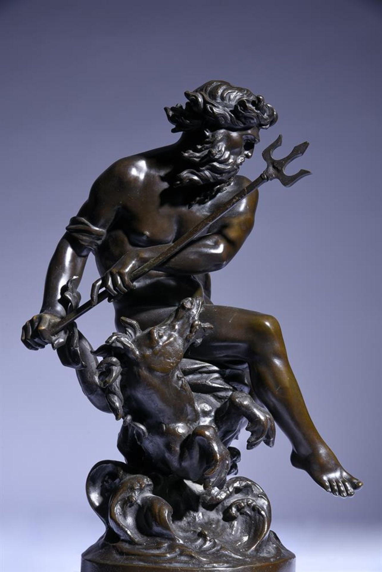 AFTER PROVIN SERRES, A BRONZE FIGURE OF NEPTUNE FRENCH, MID 19TH CENTURY - Image 2 of 5