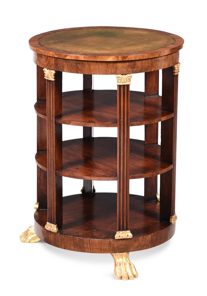 A REGENCY MAHOGANY AND GILTWOOD LIBRARY DRUM BOOKCASE, EARLY 19TH CENTURY - Image 5 of 5