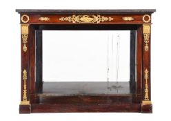 A MAHOGANY AND ORMOLU MOUNTED CONSOLE TABLEIN EMPIRE STYLE