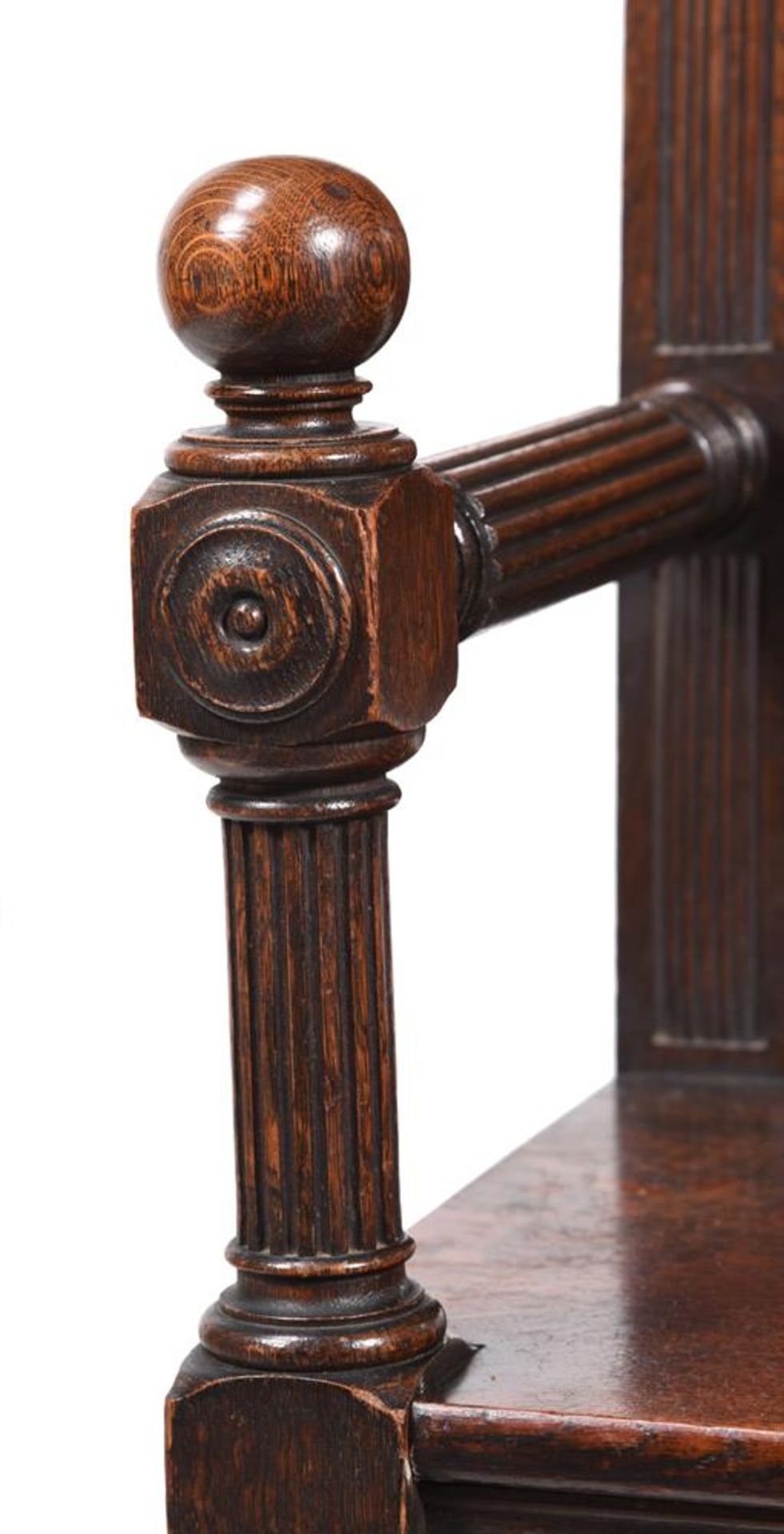 A VICTORIAN OAK BENCH, SECOND HALF 19TH CENTURY - Image 5 of 5