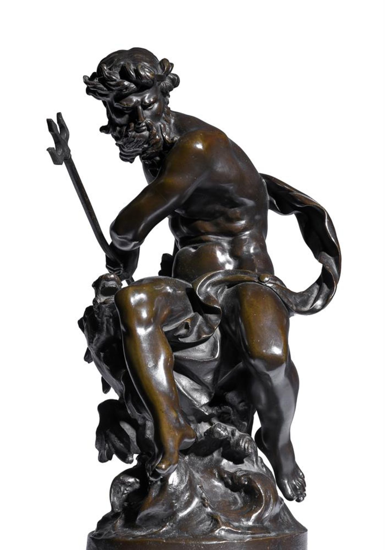 AFTER PROVIN SERRES, A BRONZE FIGURE OF NEPTUNE FRENCH, MID 19TH CENTURY - Image 3 of 5