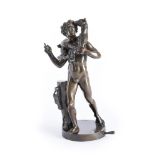 AFTER THE ANTIQUE, A BRONZE FIGURE OF A BACCHIC SHEPHERD, LATE 19TH CENTURY, ITALIAN