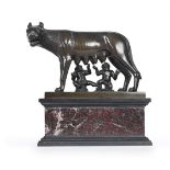 AN ITALIAN 'GRAND TOUR' BRONZE CAPITOLINE SHE-WOLF, EARLY 19TH CENTURY