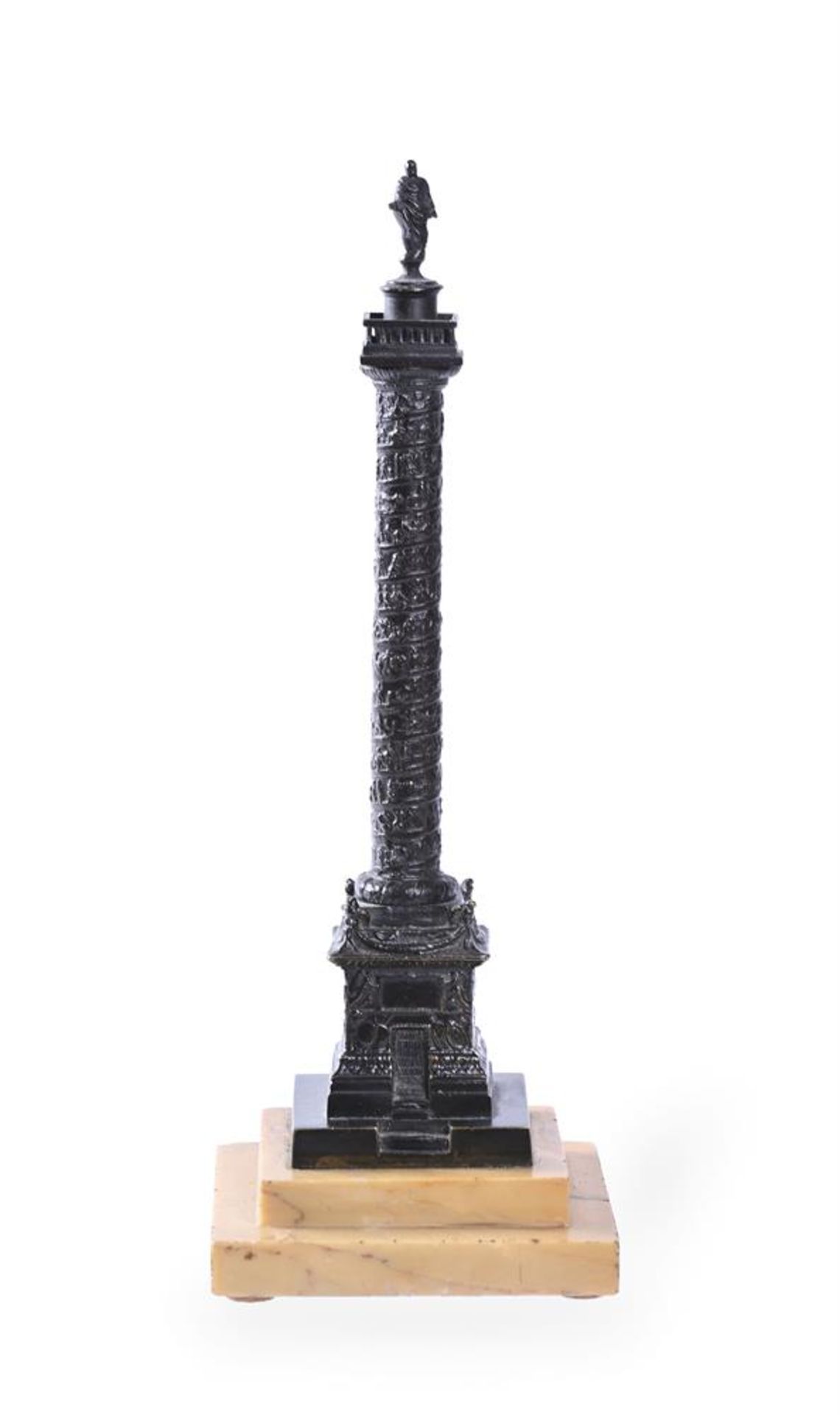 A 'GRAND TOUR' BRONZE AND SIENA MARBLE MODEL OF THE COLUMN OF MARCUS AURELIUS, EARLY/MID19TH CENTURY - Bild 2 aus 4