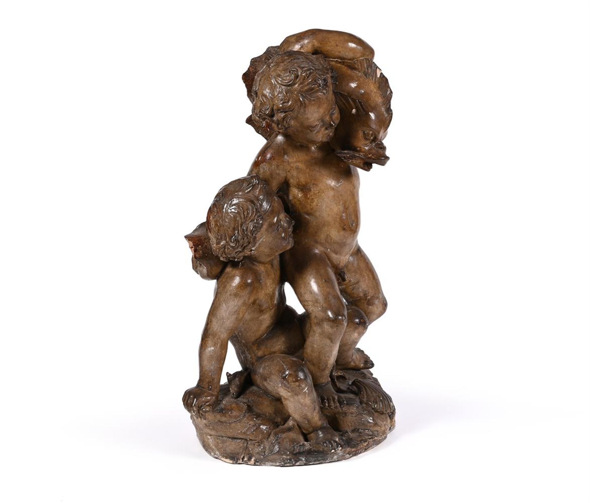 TWO PLASTER FIGURES OF PUTTI, ATTRIBUTED TO D. BRUCCIANI & CO, PROBABLY LATE 19TH CENTURY - Bild 7 aus 13