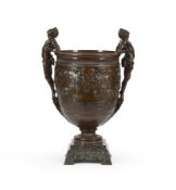 A LARGE BRONZE NEOCLASSICAL URN, THE 'VASE ECLAVES', LATE 19TH CENTURY