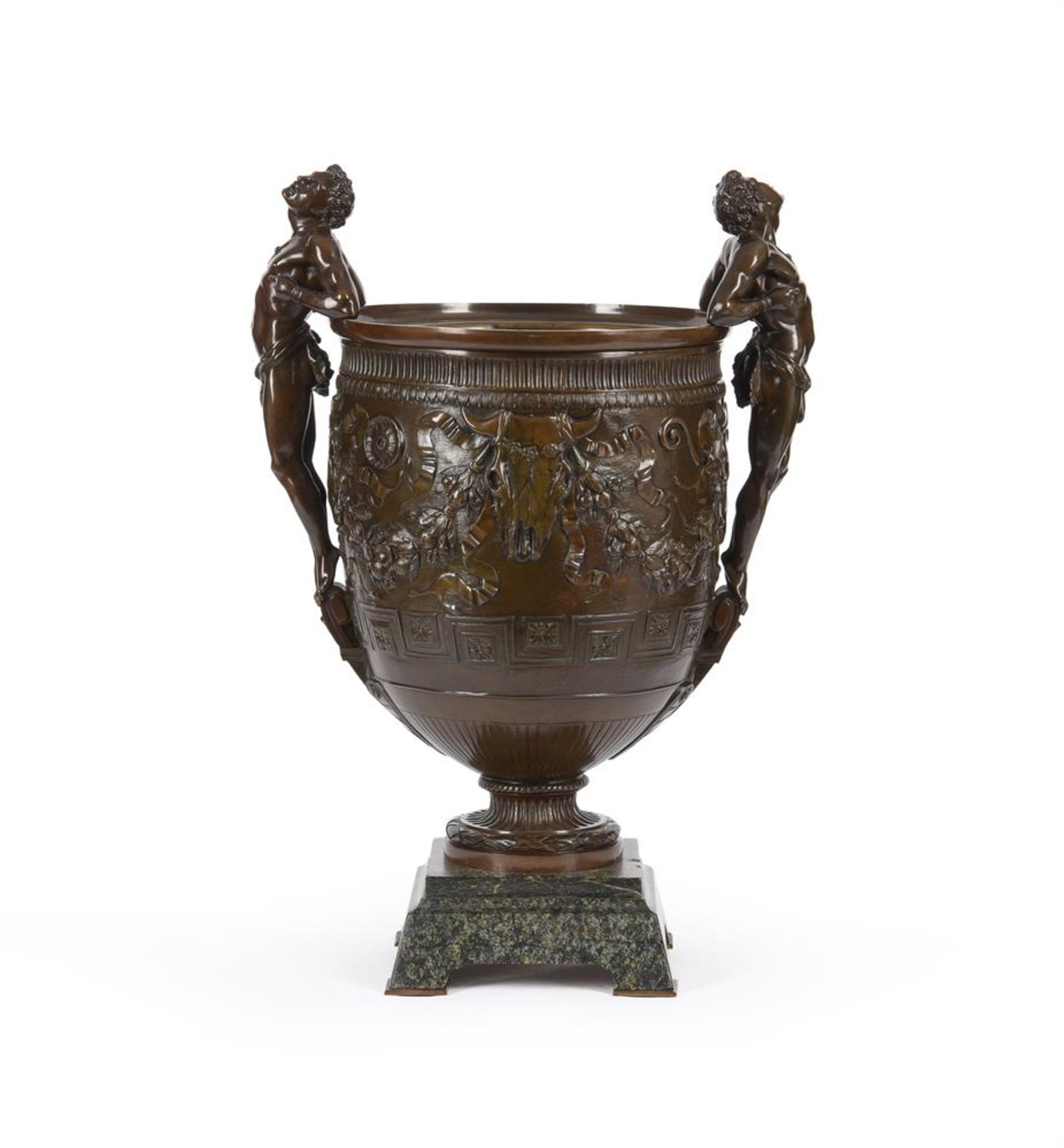 A LARGE BRONZE NEOCLASSICAL URN, THE 'VASE ECLAVES', LATE 19TH CENTURY