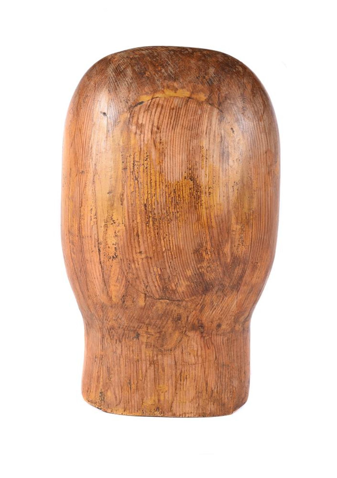 A CARVED PINE MILLINER'S BLOCK IN THE FORM OF A MOUSTACHIOED MAN, LATE 19TH/EARLY 20TH CENTURY - Bild 4 aus 5