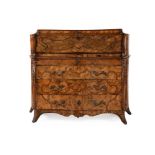 A NORTH ITALIAN OLIVEWOOD, WALNUT AND INLAID BUREAU, SECOND HALF 18TH CENTURY