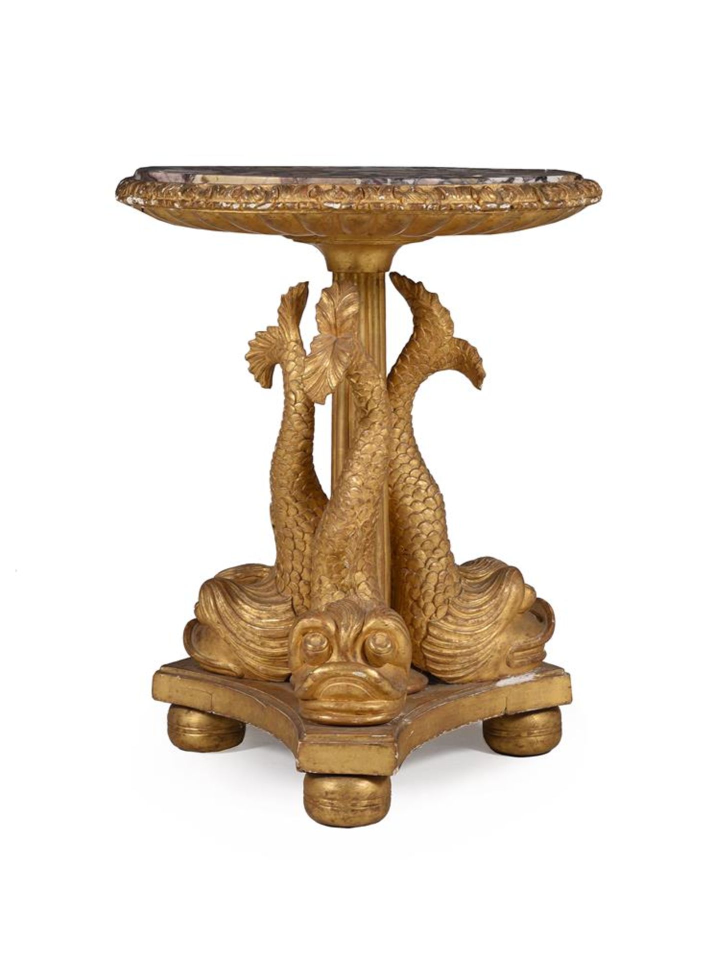 A WILLIAM IV GILTWOOD AND MARBLE TABLE, CIRCA 1835