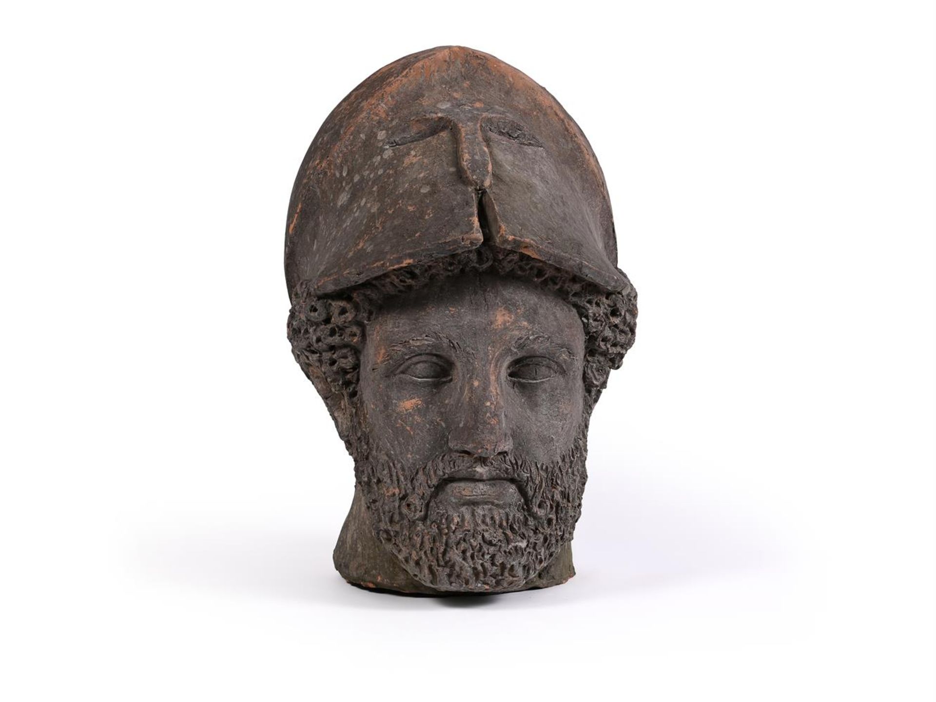 AFTER THE ANTIQUE, A TERRACOTTA HEAD OF PERICLES, 20TH CENTURY - Image 2 of 3