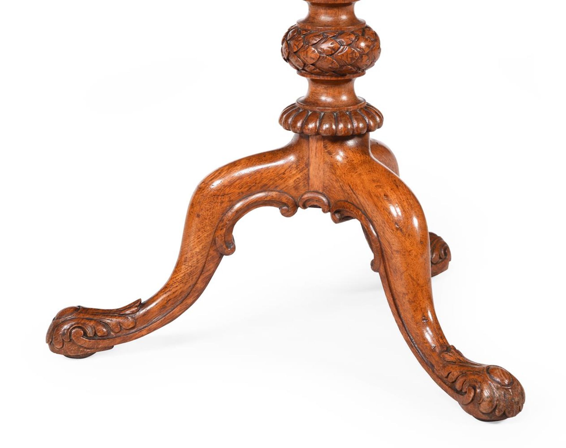 A VICTORIAN POLLARD OAK TRIPOD TABLE, ATTRIBUTED TO GILLOWS, SECOND QUARTER 19TH CENTURY - Image 6 of 7