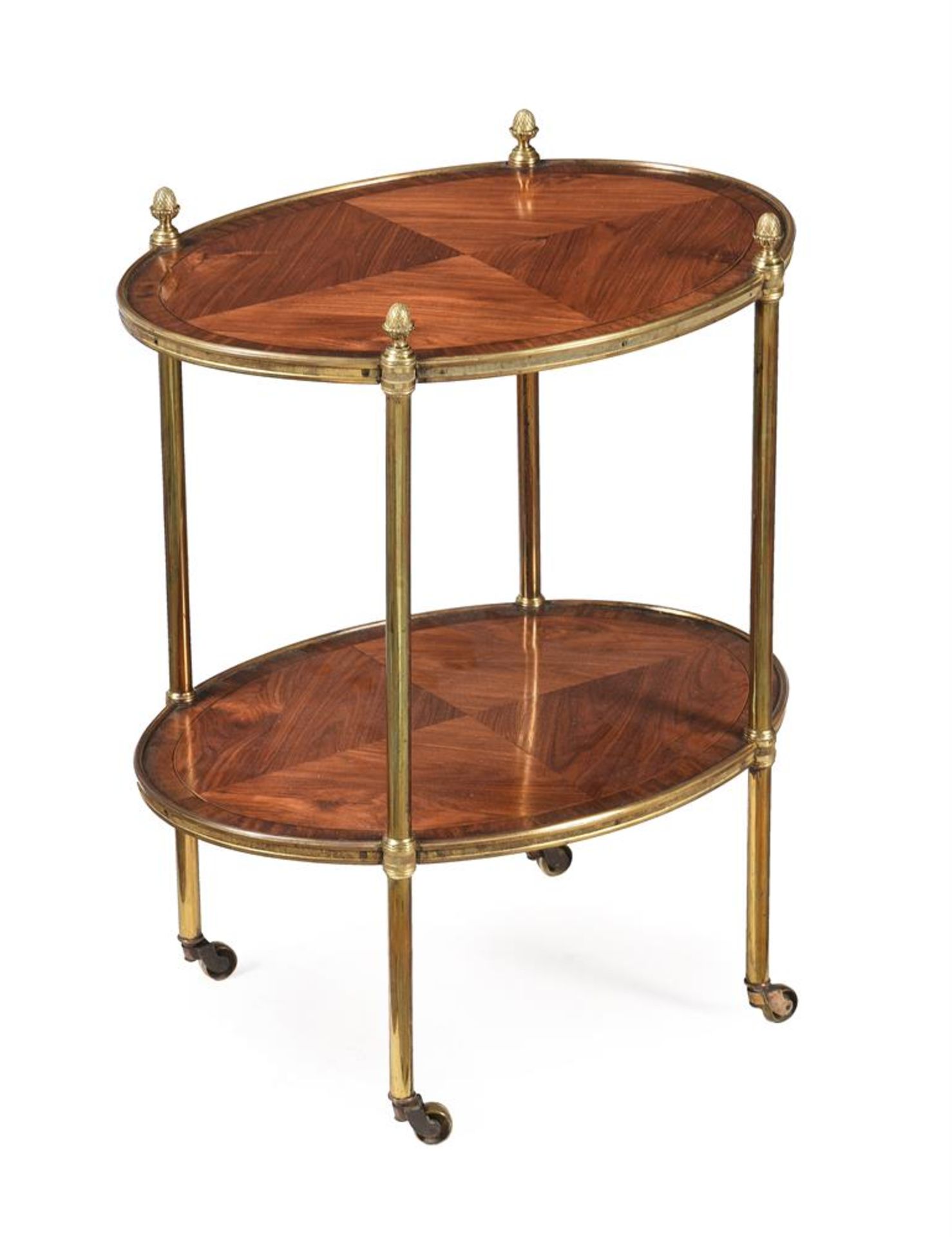 Y A KINGWOOD AND BRASS ETAGERE, LATE 19TH/EARLY 20TH CENTURY