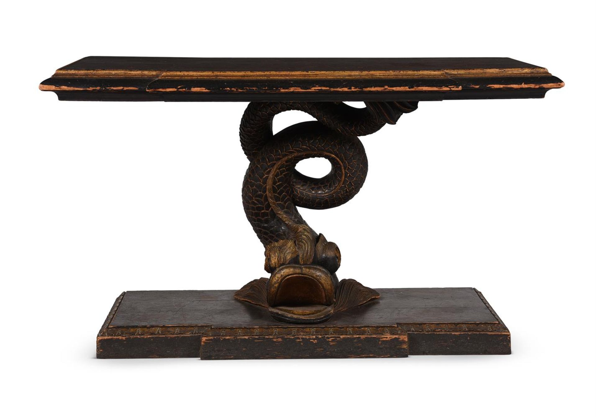 A PAIR OF EBONISED AND PARCEL GILT BREAKFRONT CONSOLE TABLES, IN THE MANNER OF MARSH & TATHAM - Bild 4 aus 10