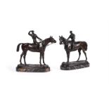 AFTER JULES MOIGNIEZ (1835-1894), A PAIR OF BRONZE EQUESTRIAN GROUPS, FRENCH, LATE 19TH CENTURY