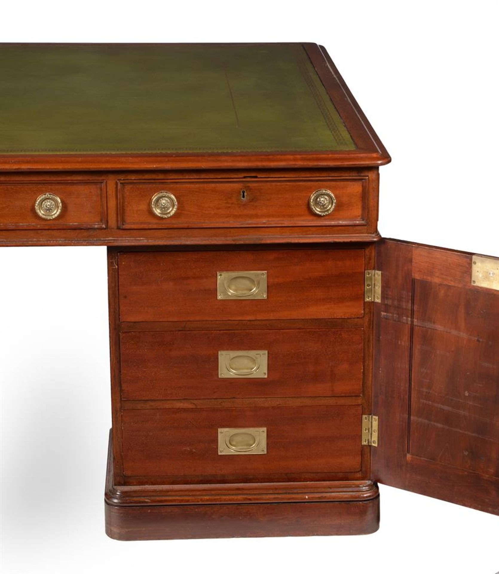 A VICTORIAN MAHOGANY FOUR PEDESTAL DESK, CIRCA 1890 - Image 4 of 4