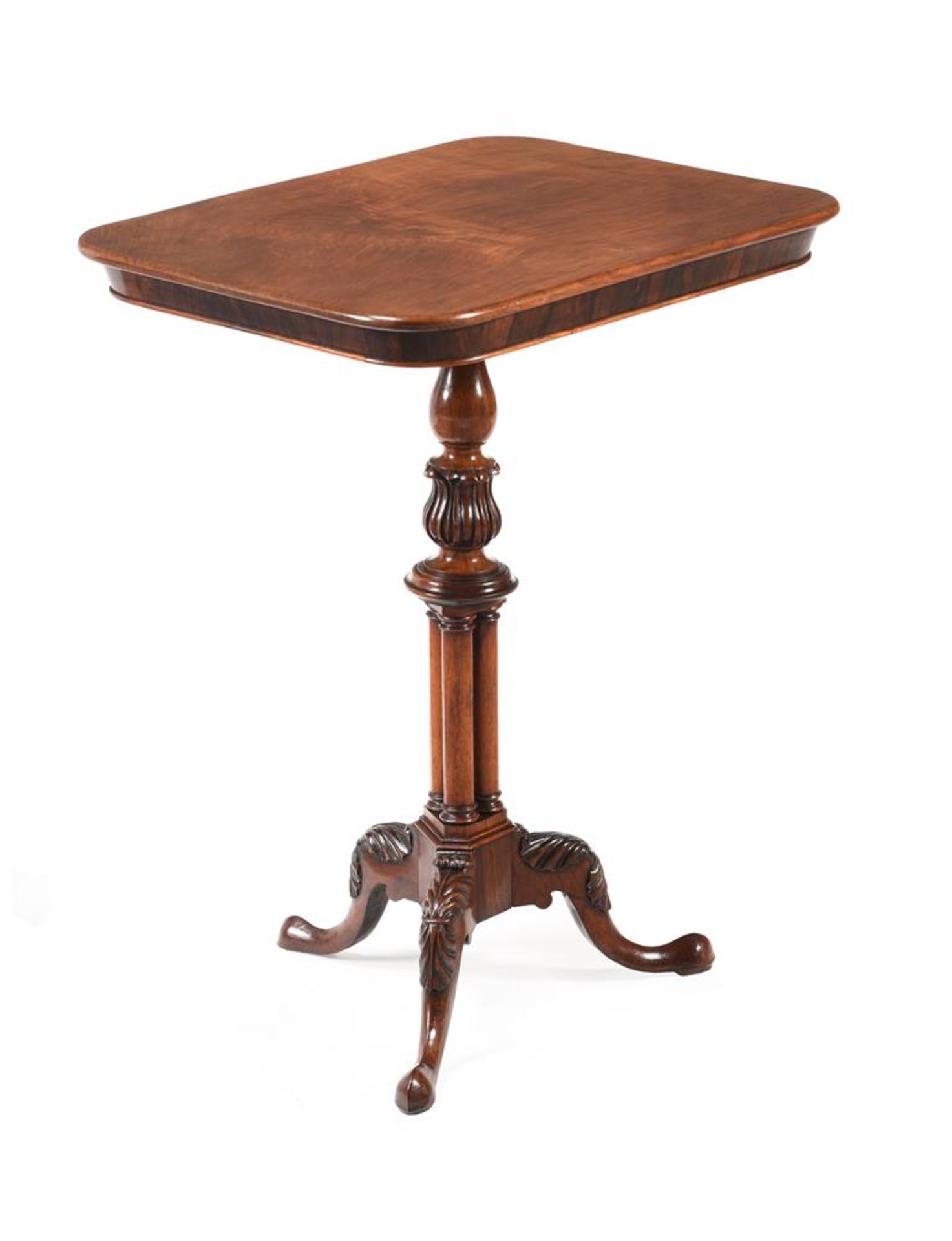 Y A WILLIAM IV ROSEWOOD AND WALNUT TRIPOD TABLE, IN THE MANNER OF GILLOWS, CIRCA 1830
