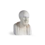 AFTER THE ANTIQUE, A PLASTER BUST OF THE PHILOSOPHER CHRYSIPPUS OF SOLI, 19TH CENTURY