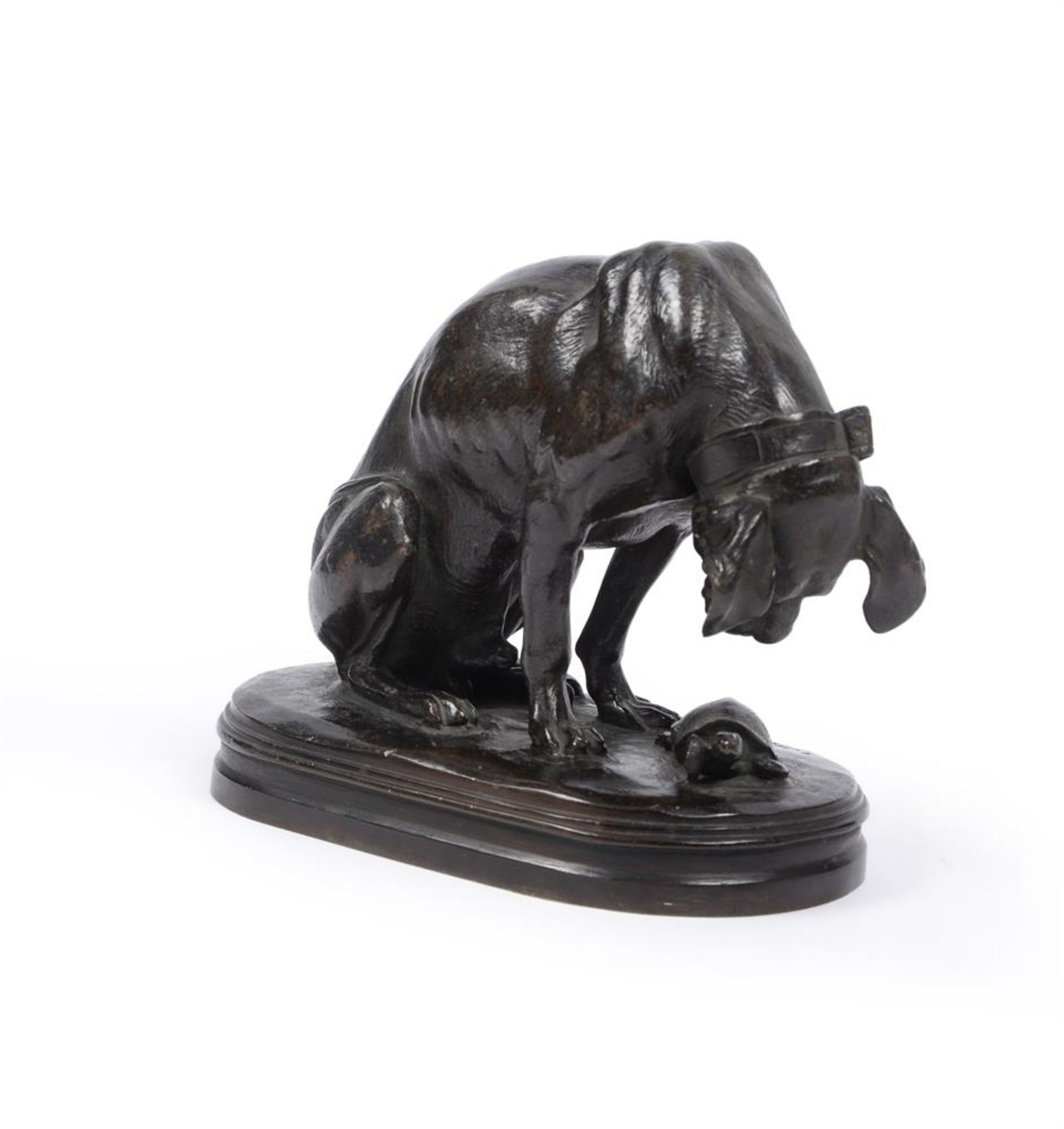 ALFRED JACQUEMART (FRENCH, 1824-1896), BRONZE FIGURE OF 'THE HOUND AND TORTOISE' - Image 2 of 4