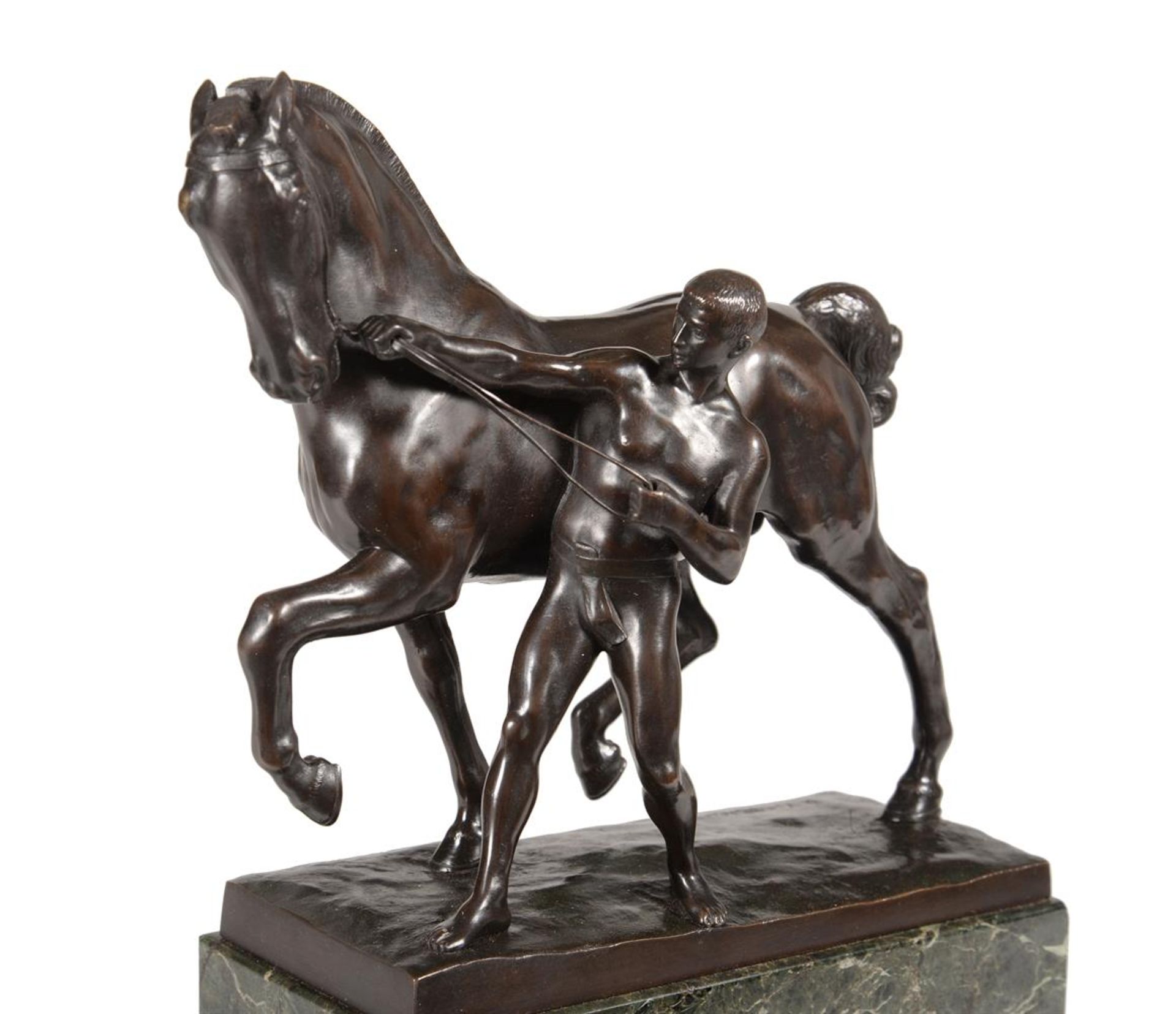 RUDOLF KAESBACH (GERMAN, 1873-1955) A BRONZE MODEL OF A HORSE TAMER, EARLY 20TH CENTURY - Bild 2 aus 3