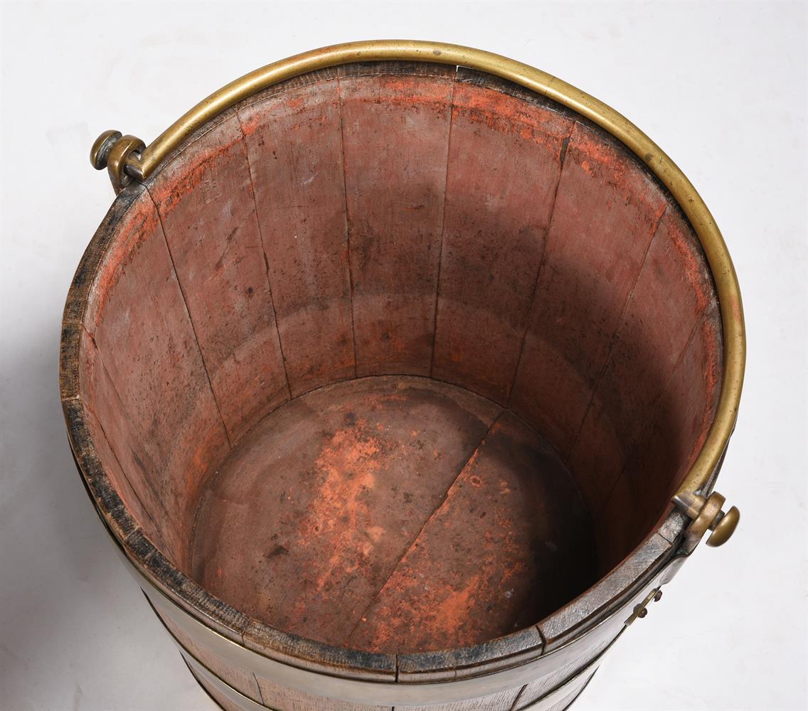 A PAIR OF OAK AND BRASS BOUND BUCKETS, FIRST HALF 19TH CENTURY - Image 3 of 3