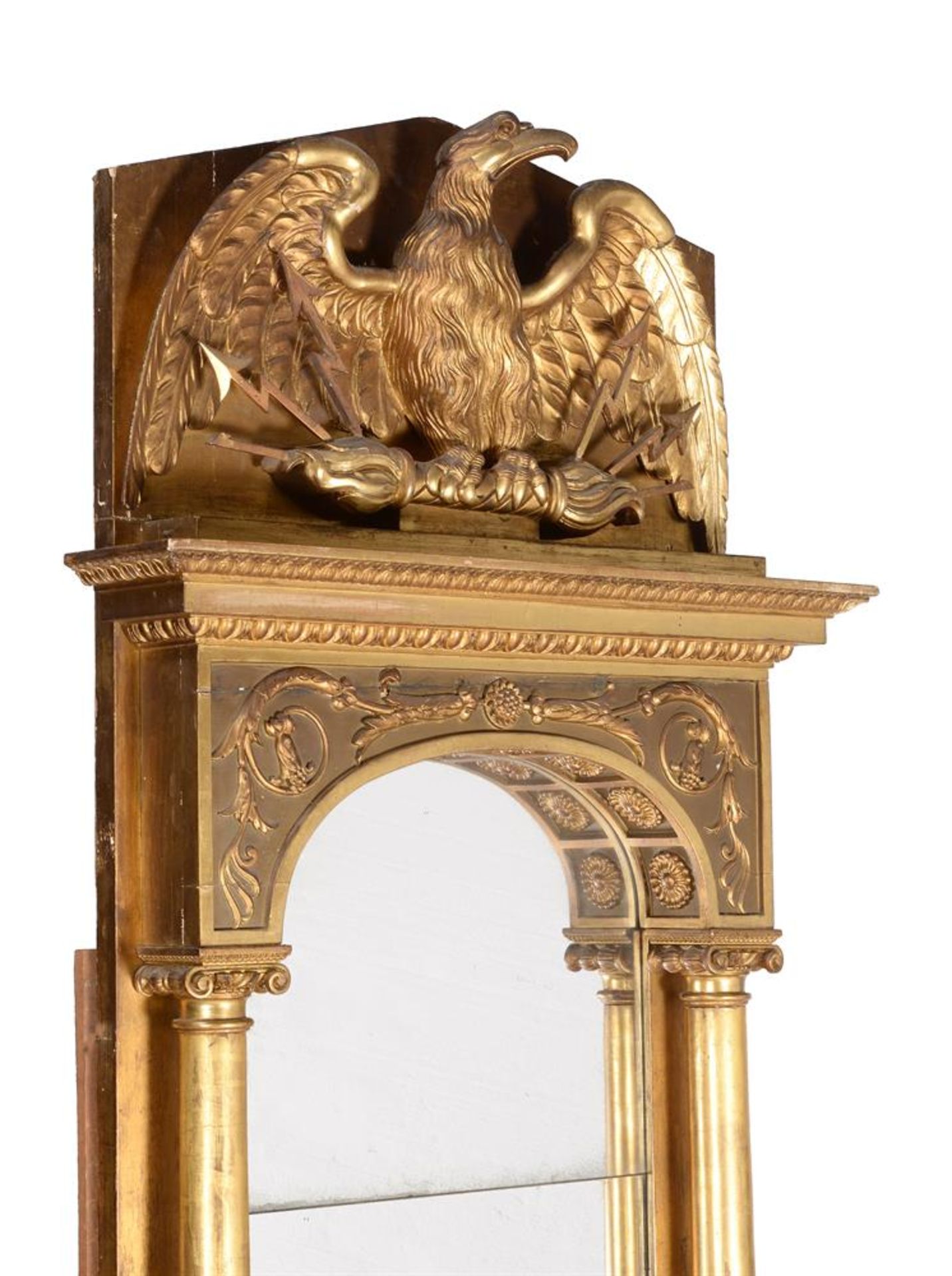 A SWEDISH GILTWOOD AND SIMULATED MARBLE PIER MIRROR AND CONSOLE TABLE, SECOND QUARTER 19TH CENTURY - Image 7 of 9