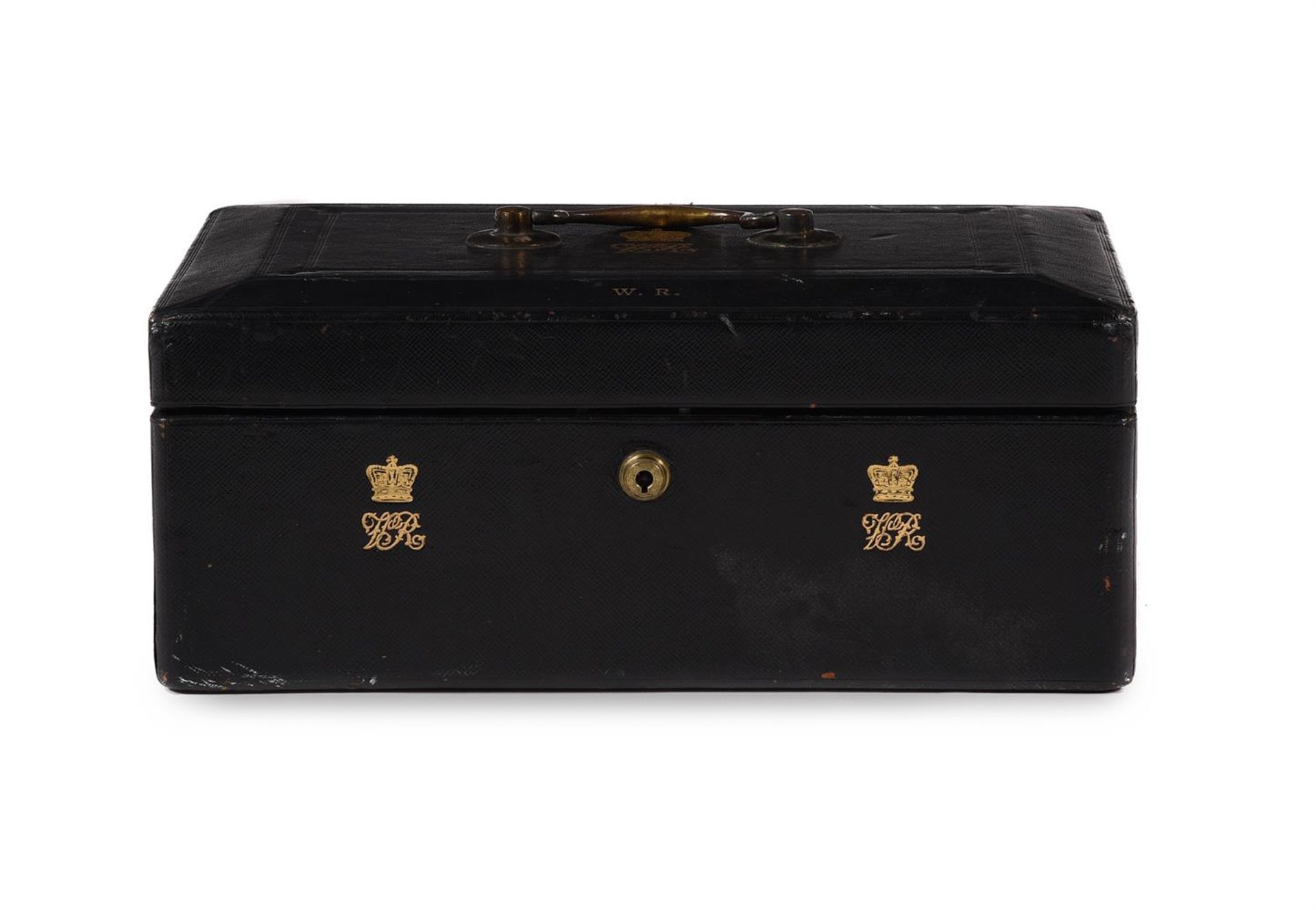 A VICTORIAN MOROCCO LEATHER DOCUMENT OR DISPATCH BOX, BY SAMPSON MORDAN & CO, CIRCA 1840