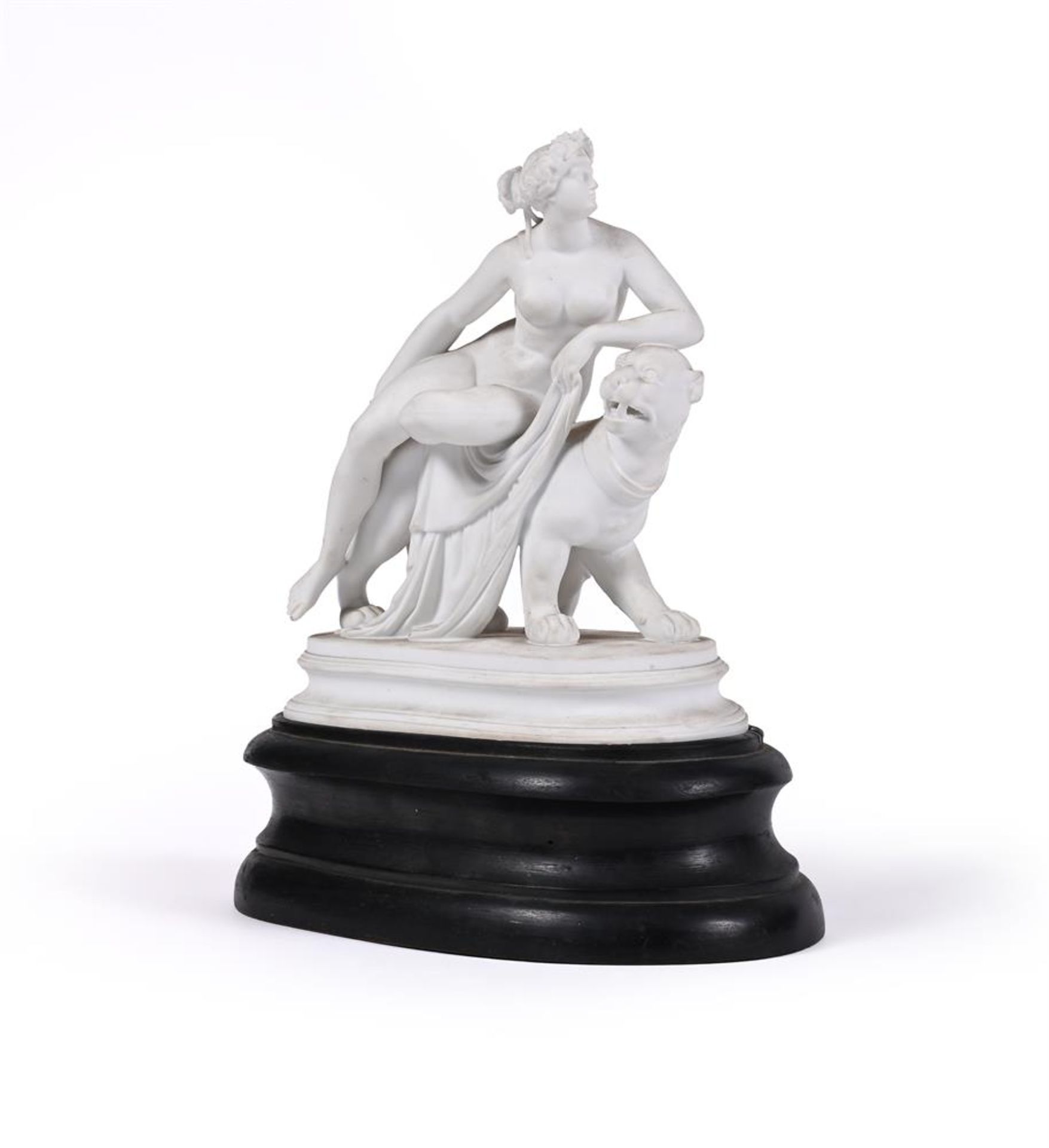 AFTER JOHANN DANNECKER (1758-1841), A CONTINENTAL BISCUIT PORCELAIN MODEL OF ARIADNE AND THE PANTHER - Image 2 of 5
