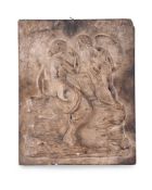 A TERRACOTTA RELIEF PLAQUE OF VENUS AND CUPID, 19TH CENTURY, IN THE MANNER OF THORVALDSEN