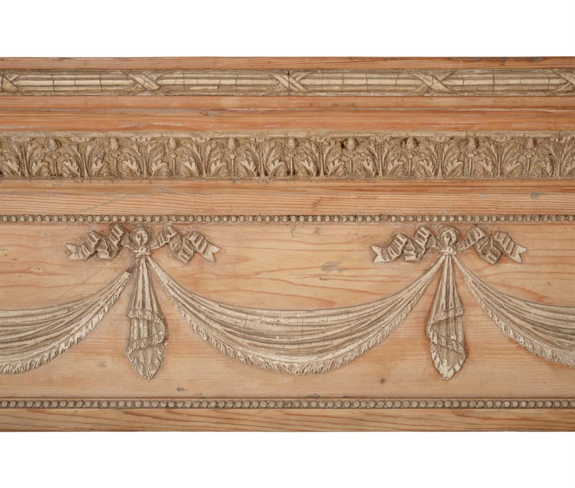 A PINE AND GESSO FIRE SURROUND, 19TH CENTURY - Image 3 of 5